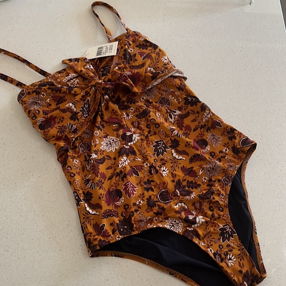 TIGERLILY Paradis Elle Tie Front Mustard One Piece Swimsuit Swimmers NWT RRP$229 - Picture 3 of 7